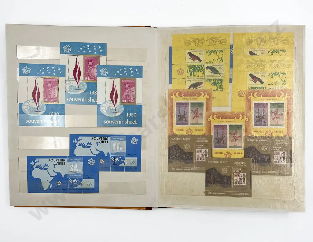 Three Vintage Stock Book Albums Indonesia Stamps Image 1++