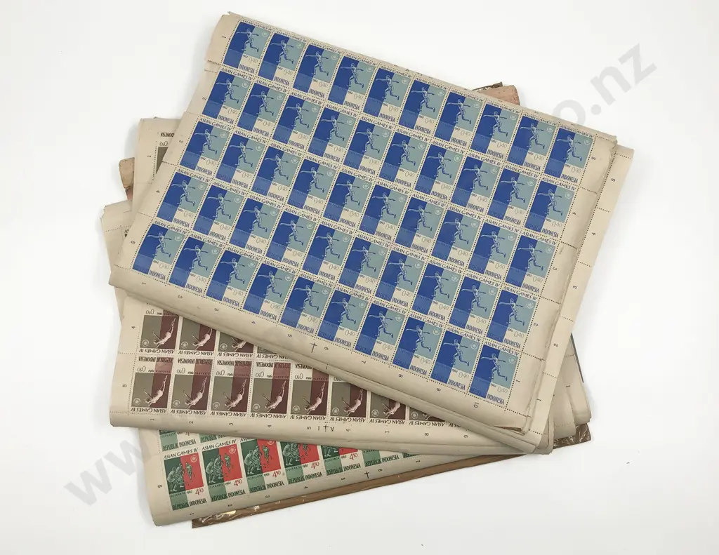 Large Qty Indonesia Asian Games IV 1962 Block Sheets Image 1++