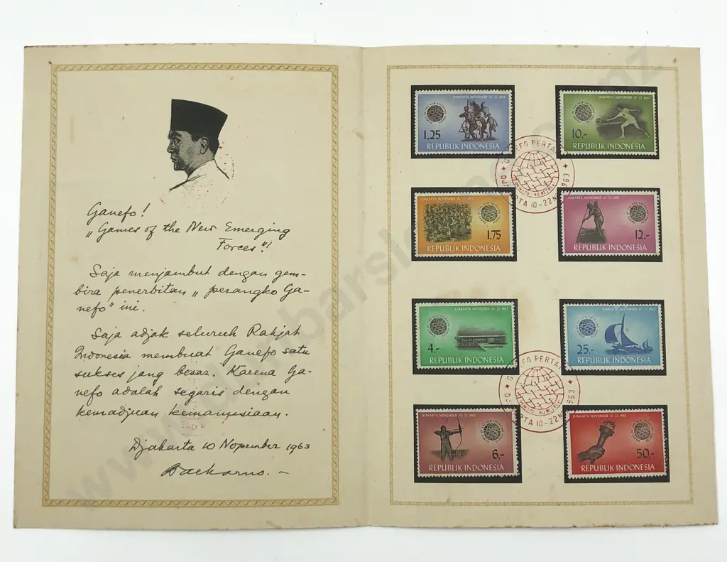 Qty Indonesia FDCs and Special Postage Games of the New Emerging Forces1963 Image 1++