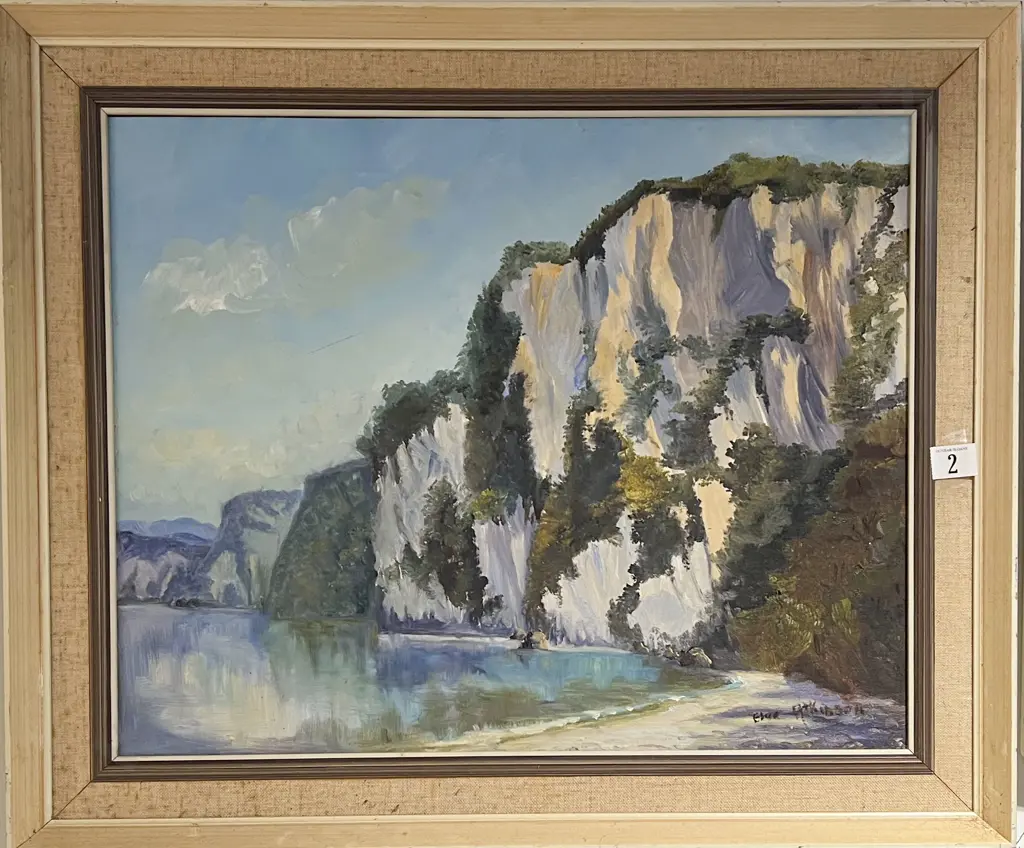 Allan D. Cooke - Lake Wakatipu Together With A. Atkinson Oil Image 1++