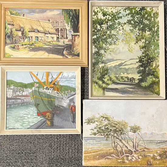 Four Assorted Oil Works