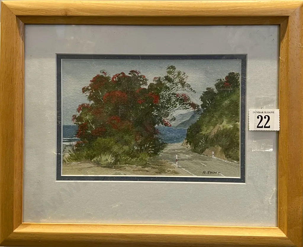 Rina Swift - Pohutakawa Together With Two Douglas Carpenter Watercolors Image 1++