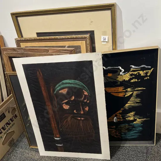 Five Assorted Works on Felt Together With Other