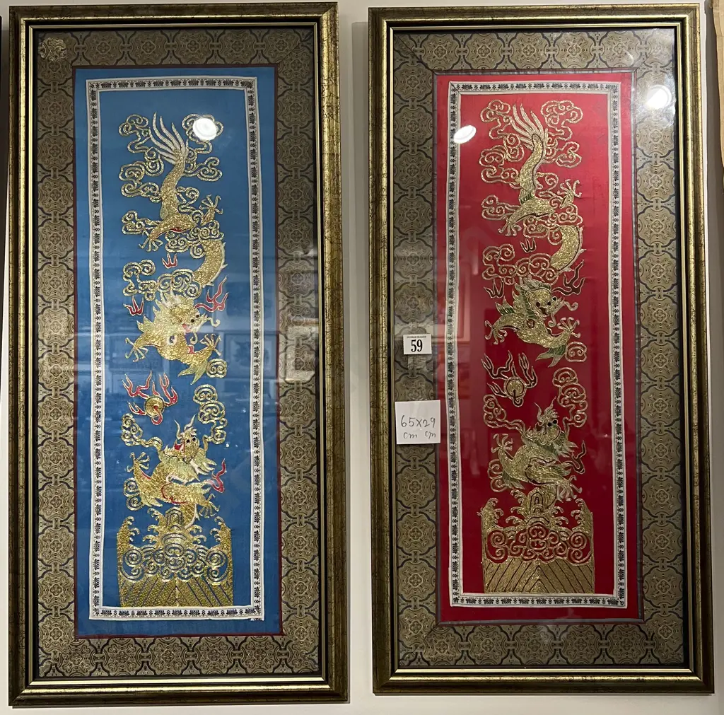 Two Chinese Embroideries on Silk Image 1++