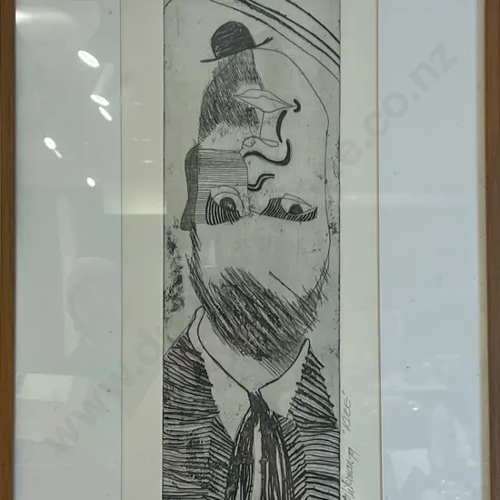 "Klee" Artist Proof Abstract Dry Point Etching Signed 'Waterman"