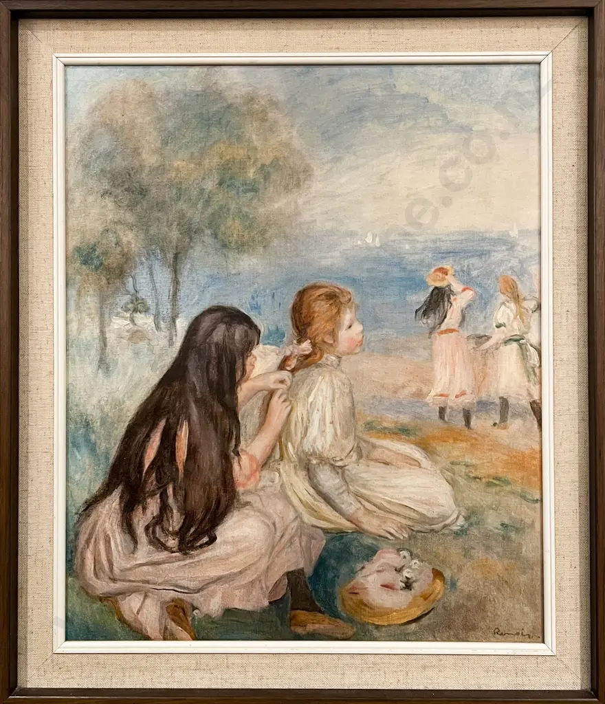 Renoir Print - Fillettes Au Bord De La Mer Together With E. Fletcher Print Image 1++