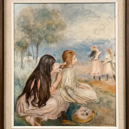 Renoir Print - Fillettes Au Bord De La Mer Together With E. Fletcher Print