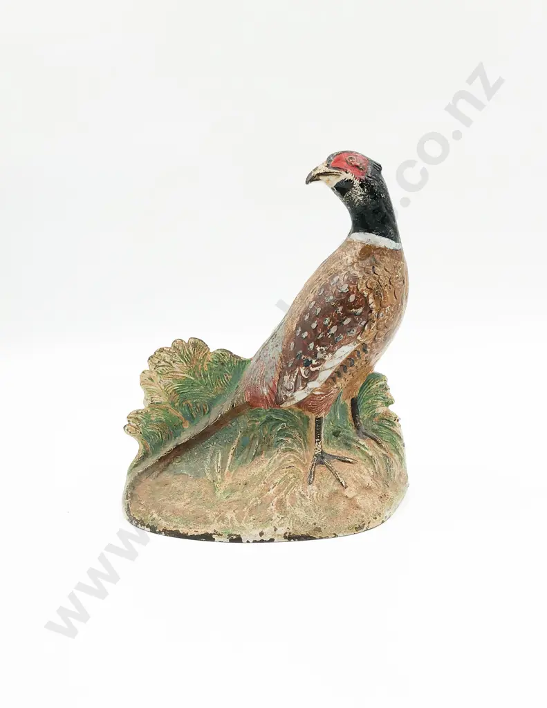 Vintage Wrought Metal Pheasant Form Door Stop Image 1++