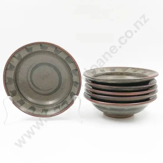 Six Simon Engelhard Pottery Bowls