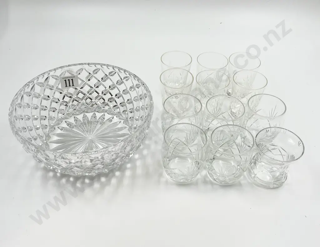 Crystal Bowl and Assorted Glasses Image 1++