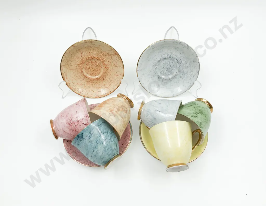 Six Royal Albert "Gossamer" Pattern Cups and Saucers Image 1++