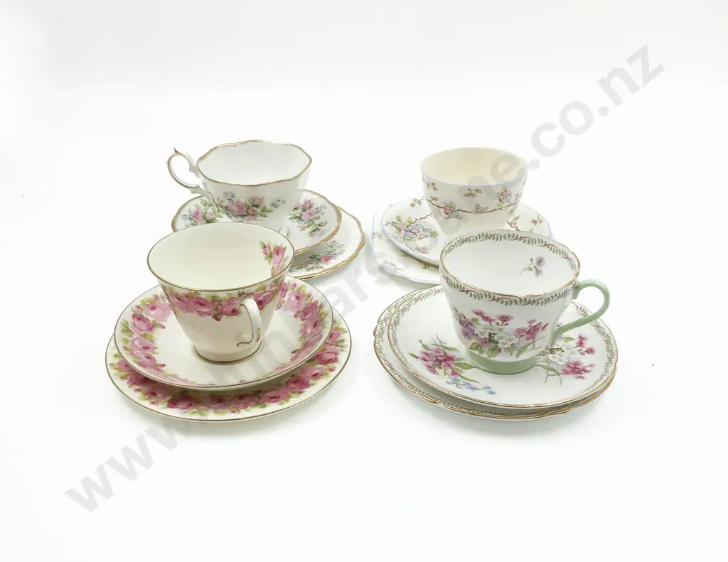 Four Fancy China Trios Incl. Shelley and RD Image 1++