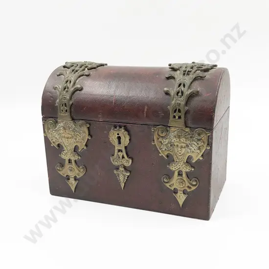 Brass Bound Vintage Jewellery Chest