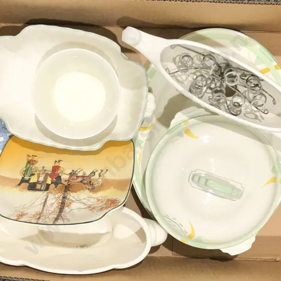 Box of Assorted Vases and Crockery Incl. Wedgewood and Spode