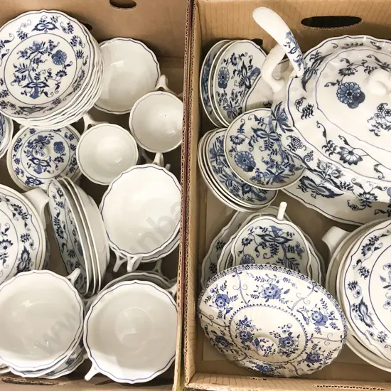 Two Boxes of Assorted Blue Danube Dinner China