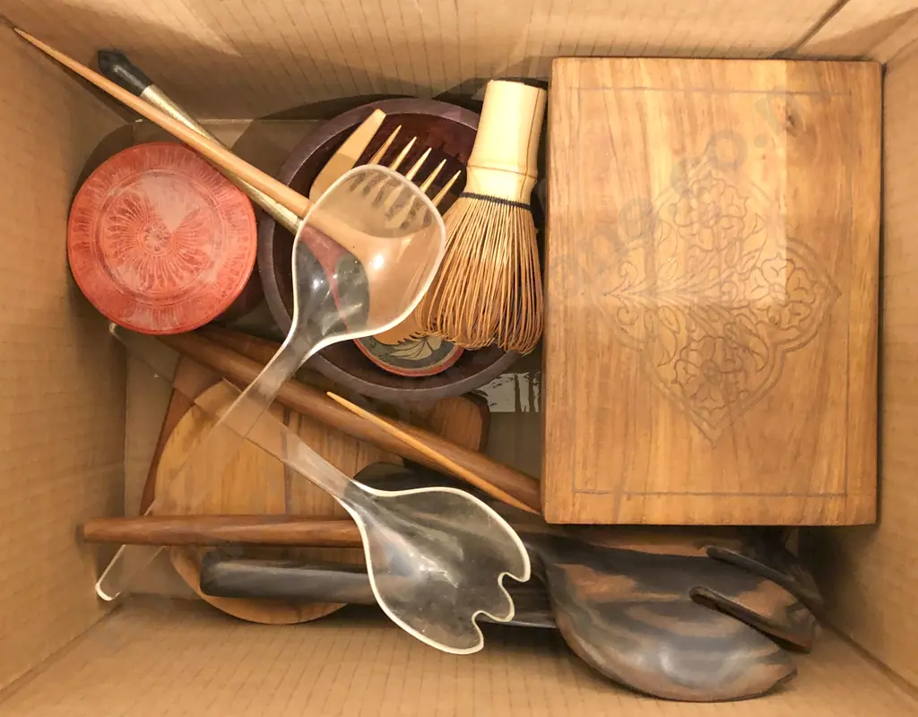 Box of Assorted Woodware Incl. Cigar Box Image 1++