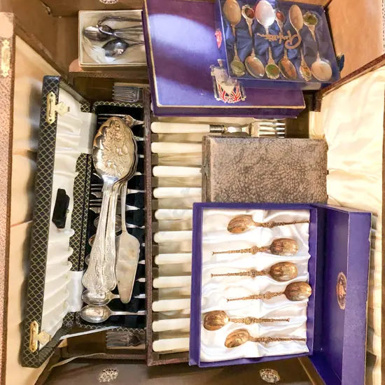 Quantity of Assorted Boxed and Loose Cutlery Incl. Kings Pattern