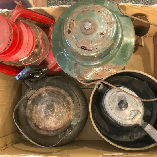 Quantity of Assorted Vintage Metal Ware Incl. Lanterns Etc.