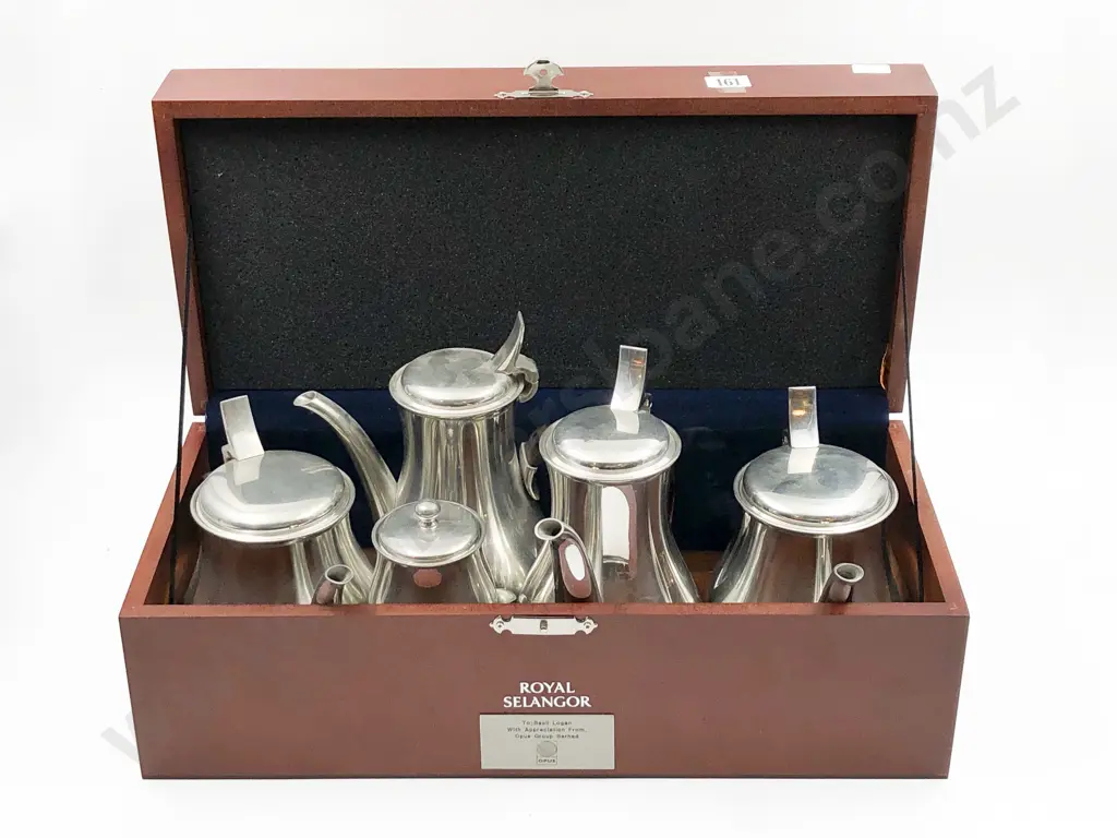Royal Selangor Presentation Box With Five Piece Pewter Coffee Set Image 1++