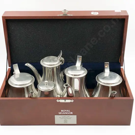Royal Selangor Presentation Box With Five Piece Pewter Coffee Set