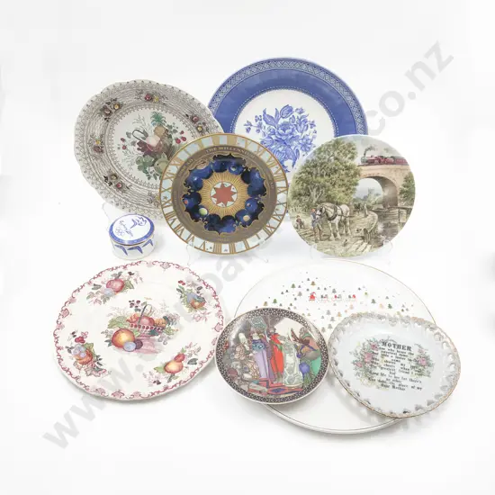 Quantity of Assorted Fancy China Plates Together With Wedgewood Sydney 2000 Olympics Trinket Box