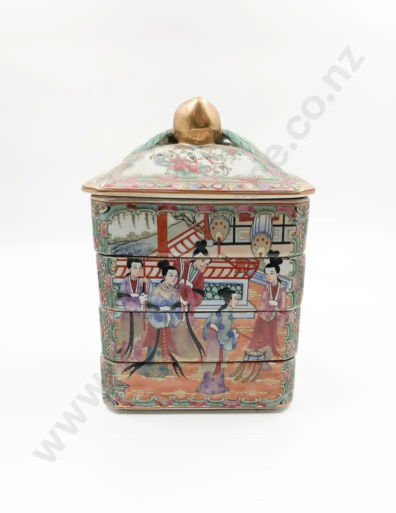 Four Tier Modern Chinese Ceramic Lunch Box Image 1++