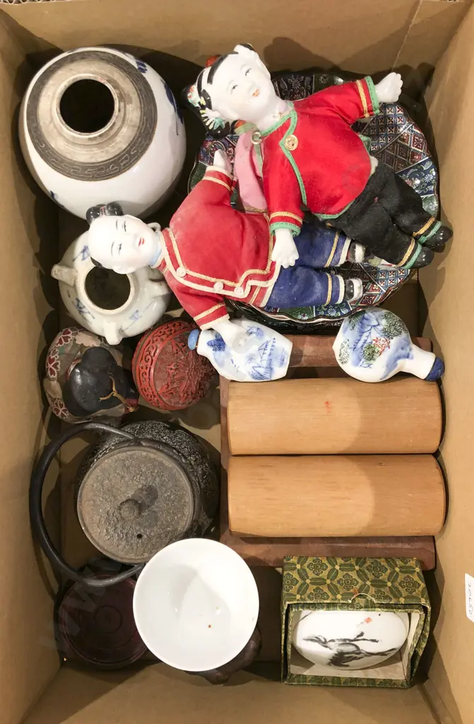 Quantity of Assorted Incl. China Dolls and Cinnabar Lacquer Trinket Box Etc. Image 1++
