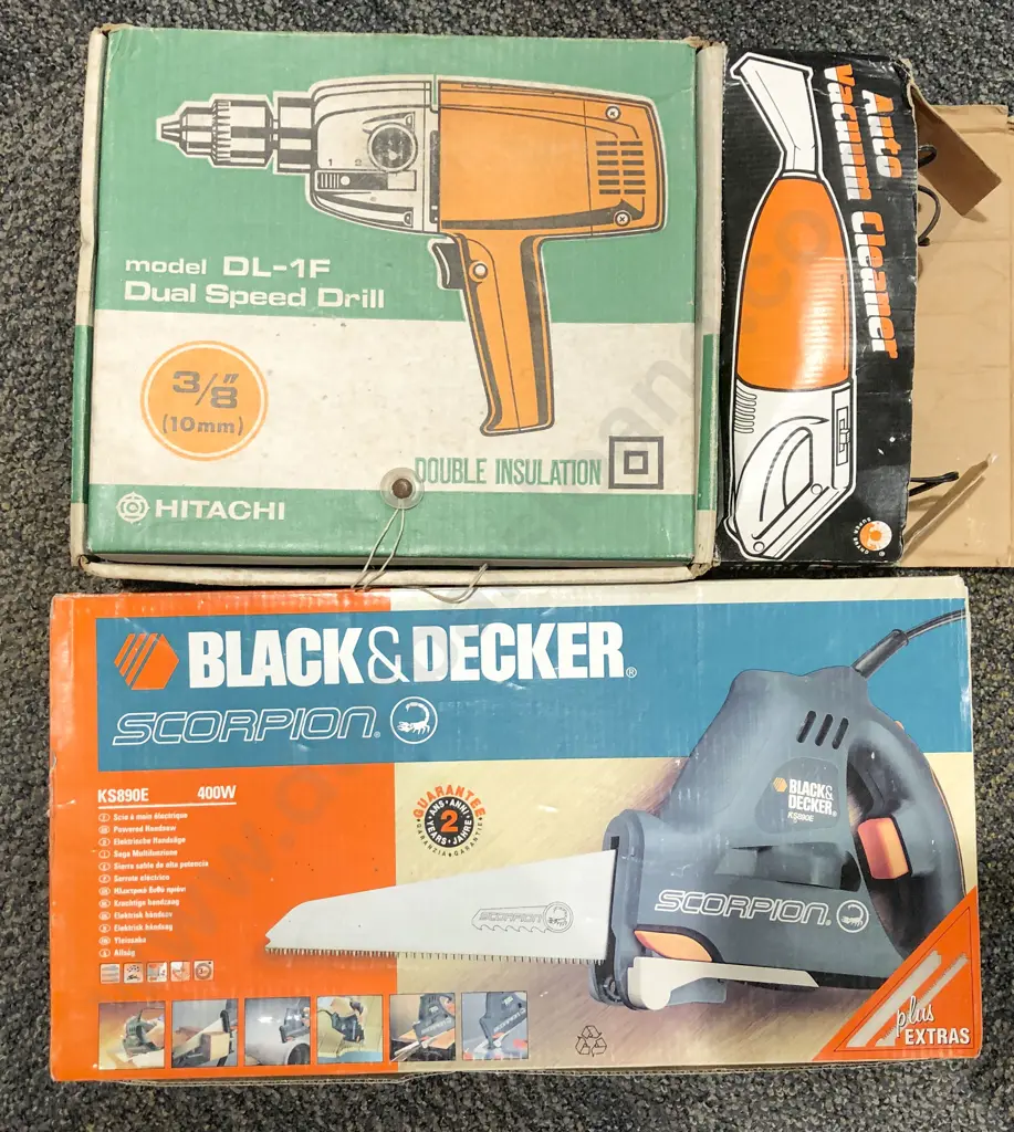 Box of Assorted Vintage Power Tools Image 1++