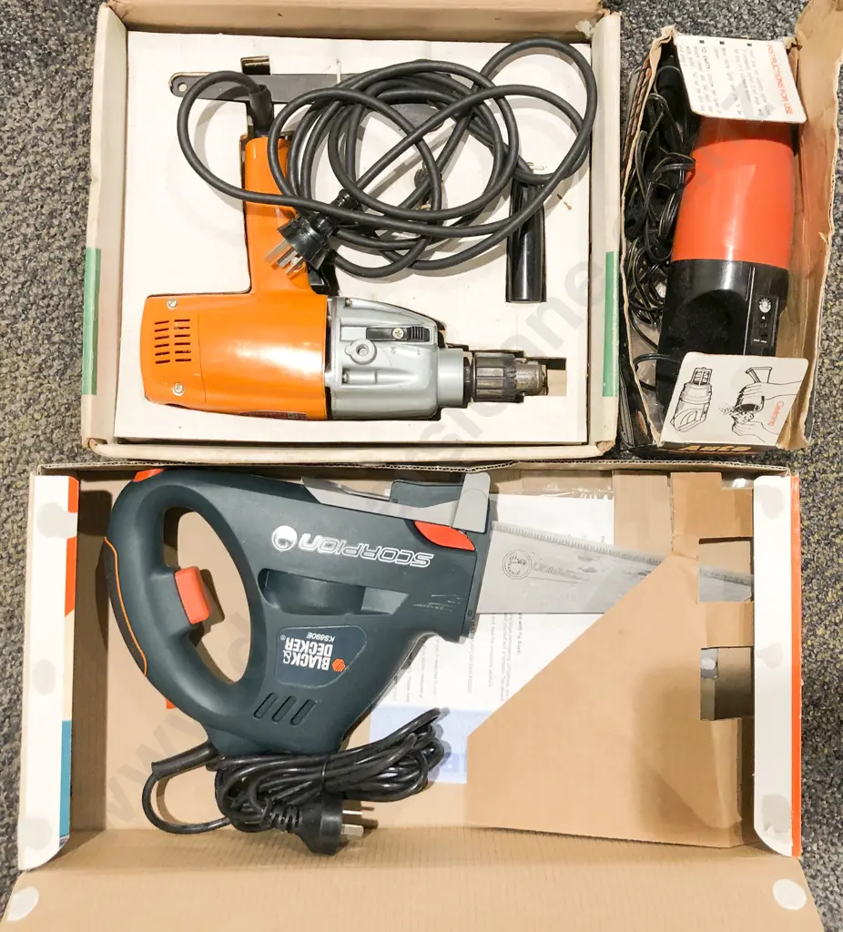 Box of Assorted Vintage Power Tools Image 1++