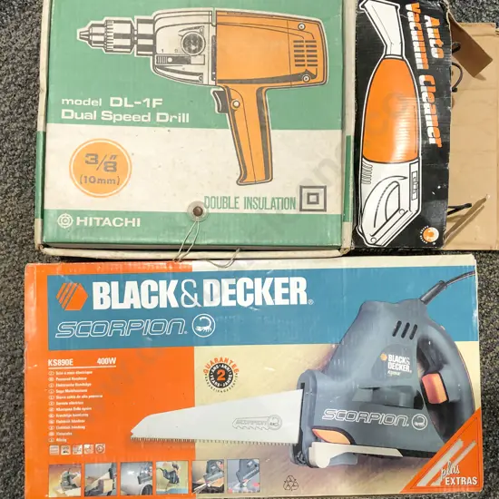 Box of Assorted Vintage Power Tools