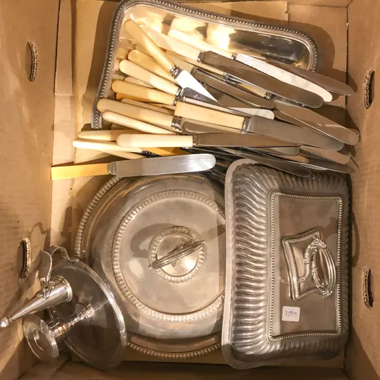 Box of Assorted S/P Incl. Terrines and Cutlery