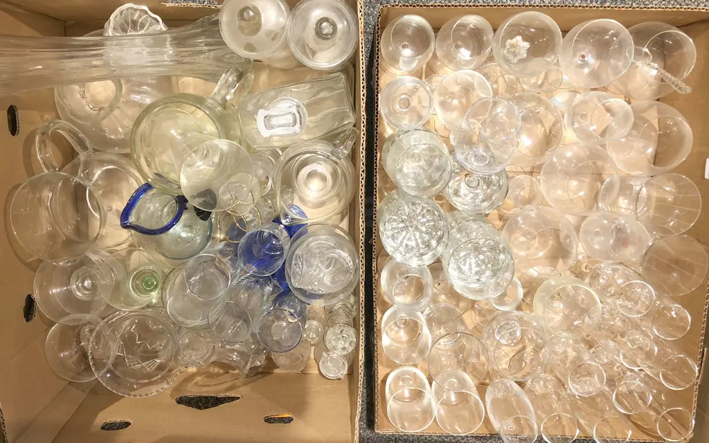 Two Boxes of Assorted Crystal and Glassware Image 1++