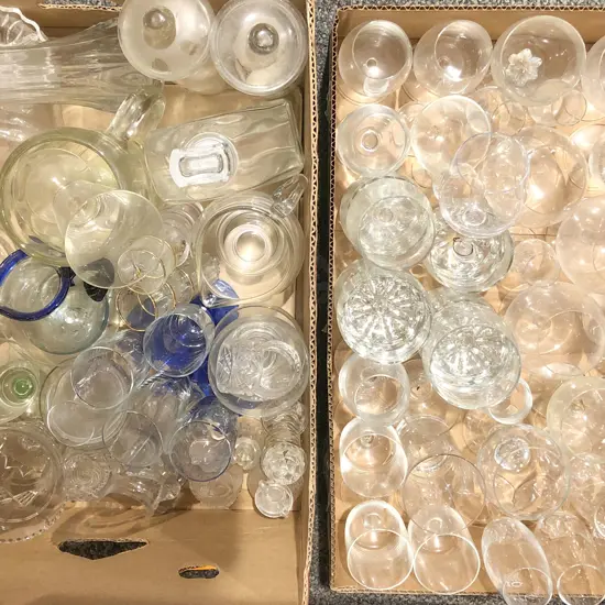 Two Boxes of Assorted Crystal and Glassware
