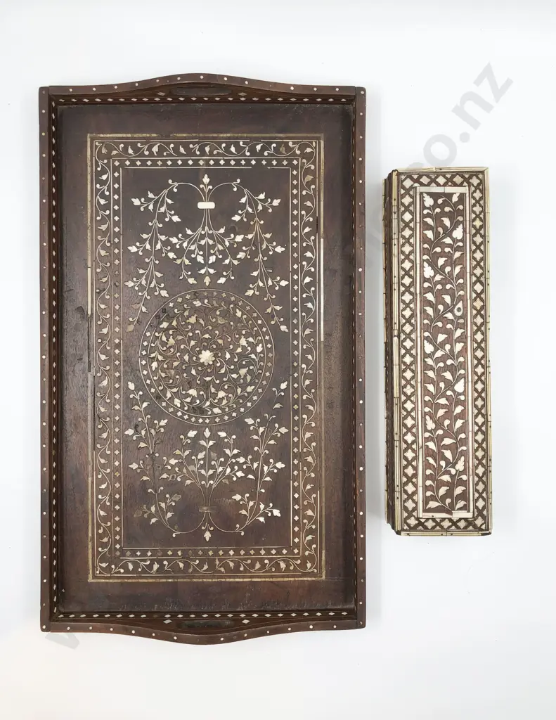 Inlaid Tray and Jewellery Box Image 1++