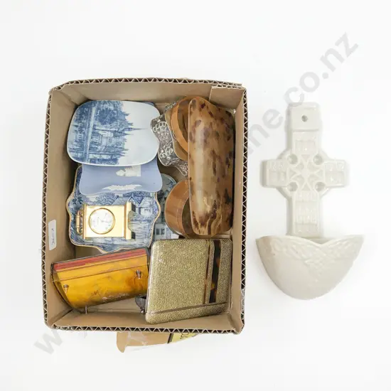 Small Box of Assorted Including B&G Pin Dish Together with Cig Case and Wall Pocket Etc