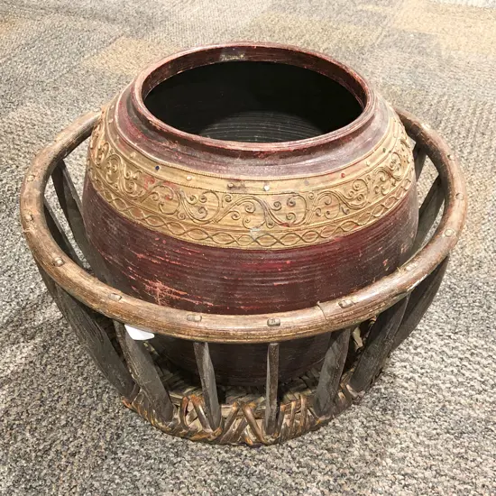 Two Vintage Painted Baskets