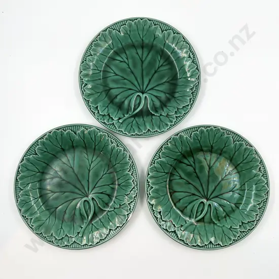 Three Wedgwood Leaf Decorated Plates
