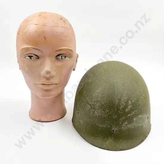 Shop Display Bust Together With Military's Helmet