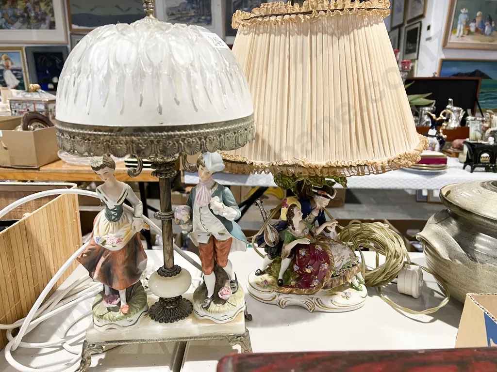 Two Figural Lamps (Faults) Image 1++