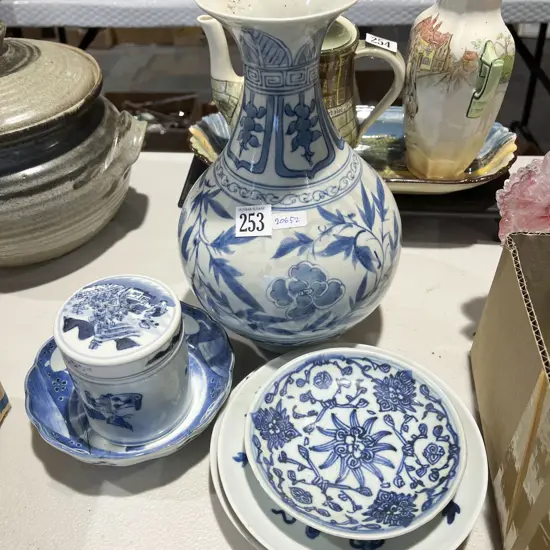 Qty of Assorted Blue and White China