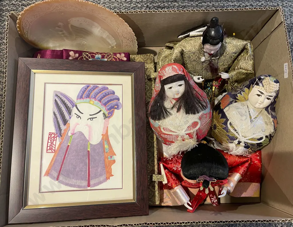 Box of Assorted Asian Ornaments etc Image 1++
