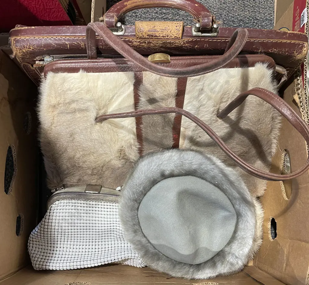 Qty of Assorted Vintage Bags and Hats Image 1++