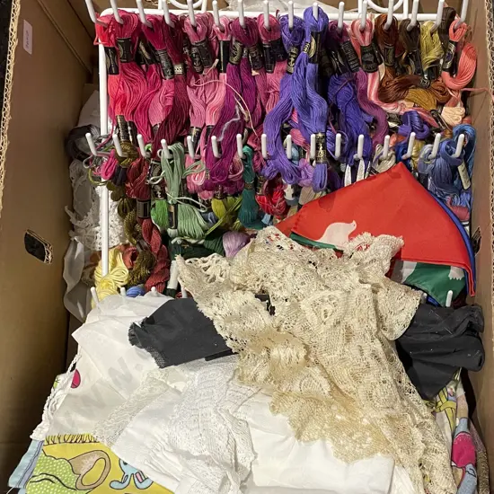 Box of Assorted Knitwear Material Etc