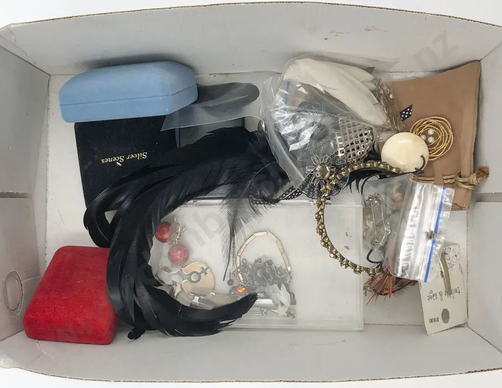 Box of Assorted Costume Jewellery Image 1++