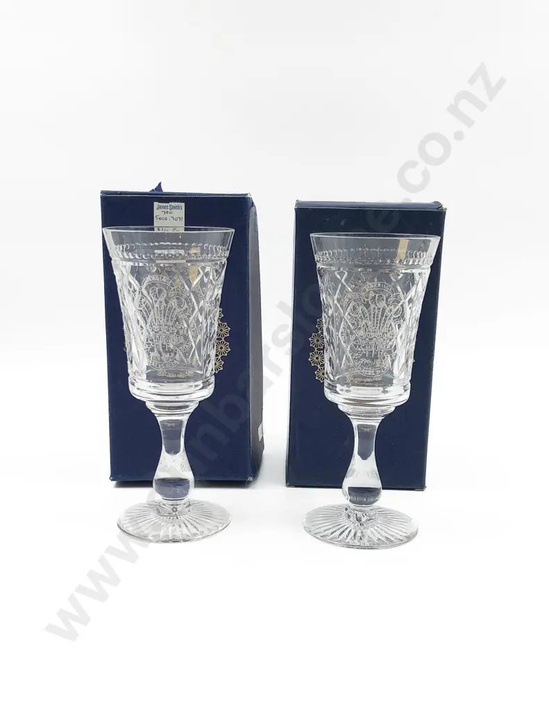 Pair of Boxed Webb & Corbett Royal Wedding Comm. Glasses Image 1++