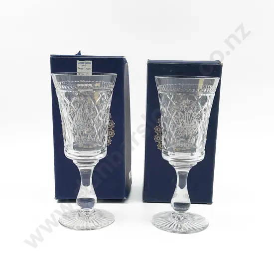 Pair of Boxed Webb & Corbett Royal Wedding Comm. Glasses