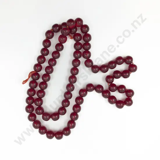 Cherry Amber Plastic Bead Necklace