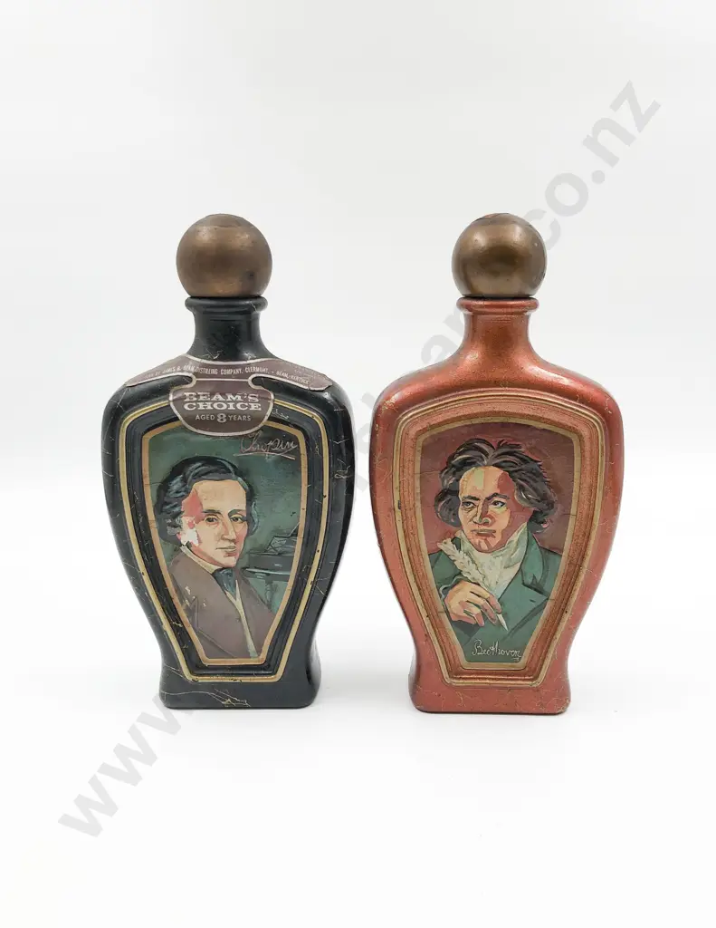 Two Jim Beam Whiskey Decanters "Shopin" "Beethoven" Image 1++