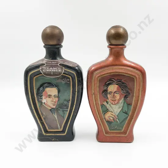 Two Jim Beam Whiskey Decanters "Shopin" "Beethoven"