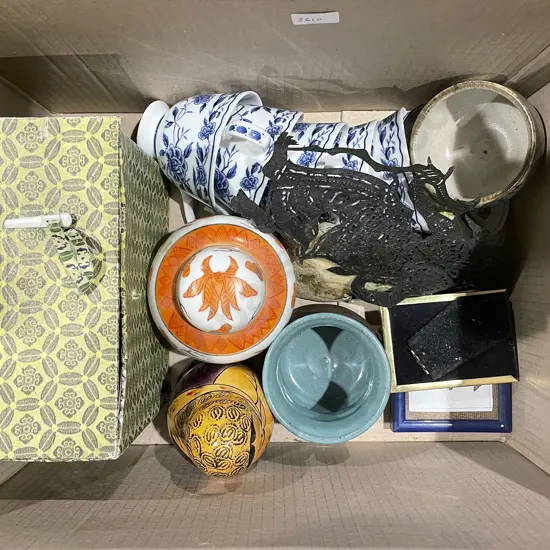Box of Assorted Including Ginger Jar